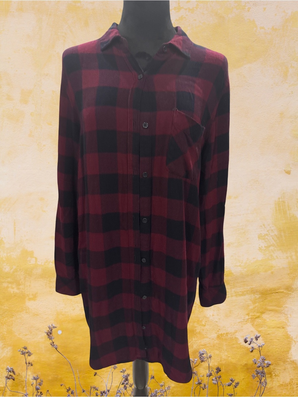 Rails women’s Burgundy and Black Plaid Button-Down Shirt